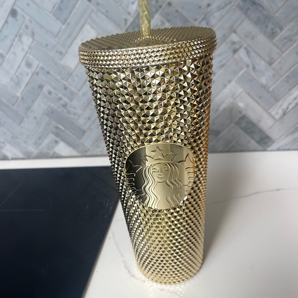 Starbucks gold studded tumbler